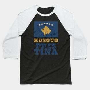 Flag of Kosovo Baseball T-Shirt